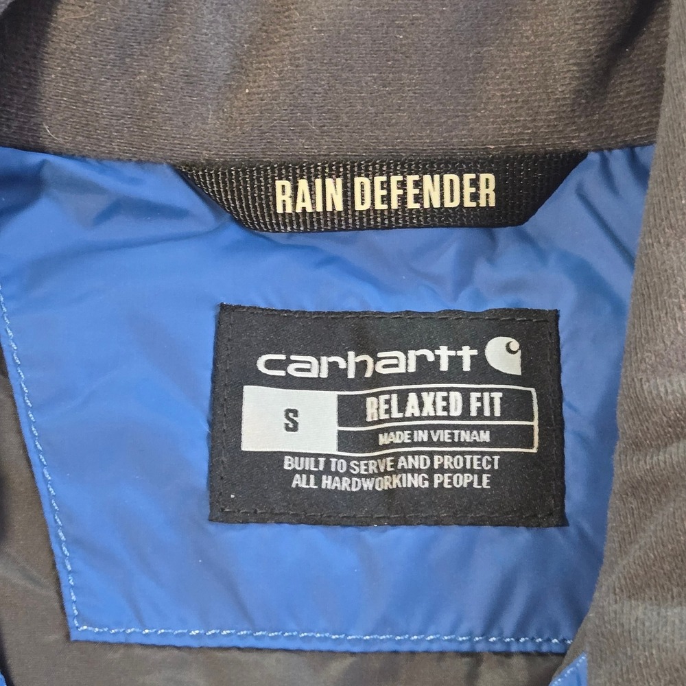 Carhartt Rain Defender Insulated Vest Mens Small Blue Relaxed Fit OV2286-M - Picture 5 of 9
